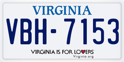 VA license plate VBH7153