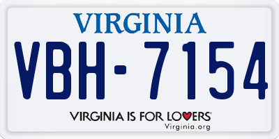VA license plate VBH7154