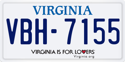 VA license plate VBH7155