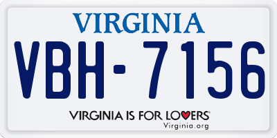 VA license plate VBH7156