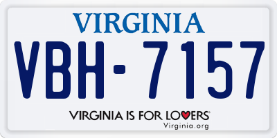 VA license plate VBH7157