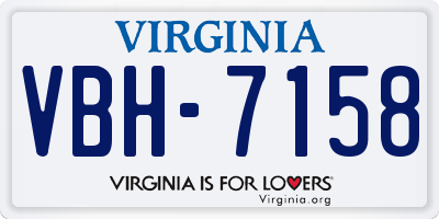VA license plate VBH7158