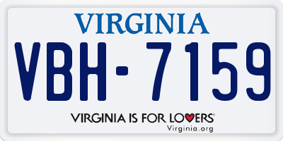 VA license plate VBH7159