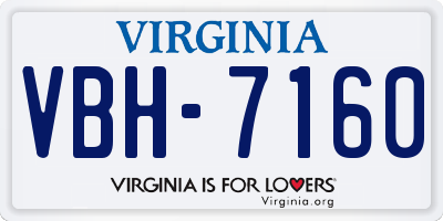 VA license plate VBH7160