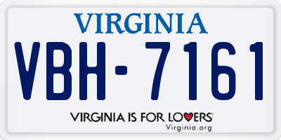 VA license plate VBH7161