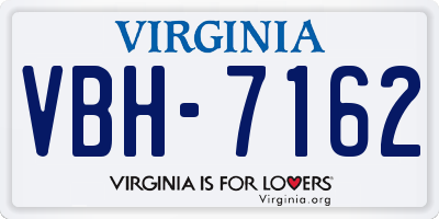 VA license plate VBH7162