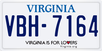 VA license plate VBH7164