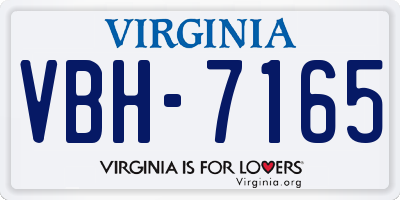 VA license plate VBH7165