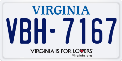VA license plate VBH7167