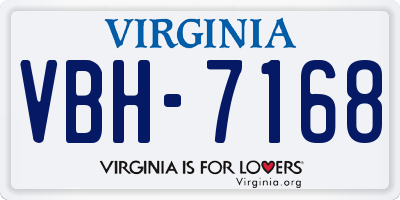 VA license plate VBH7168