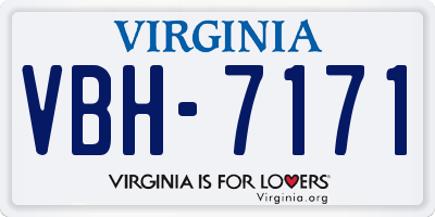 VA license plate VBH7171