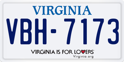 VA license plate VBH7173