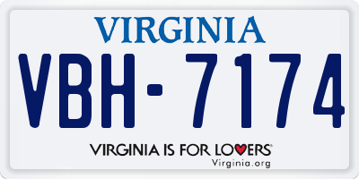 VA license plate VBH7174