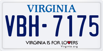 VA license plate VBH7175