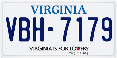 VA license plate VBH7179