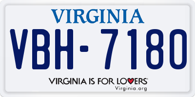 VA license plate VBH7180