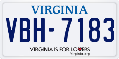 VA license plate VBH7183