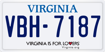 VA license plate VBH7187