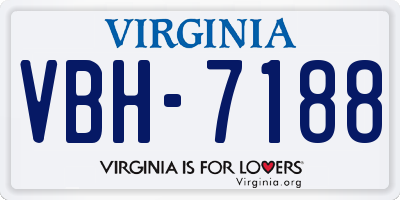 VA license plate VBH7188