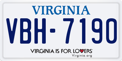VA license plate VBH7190
