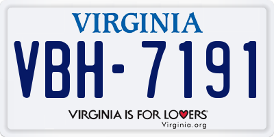 VA license plate VBH7191