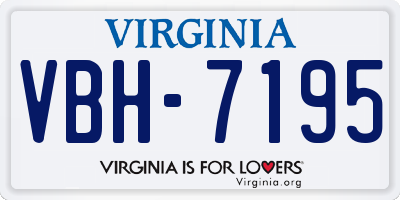 VA license plate VBH7195