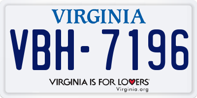 VA license plate VBH7196
