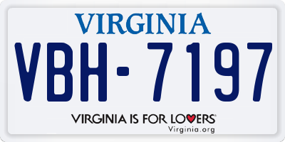 VA license plate VBH7197