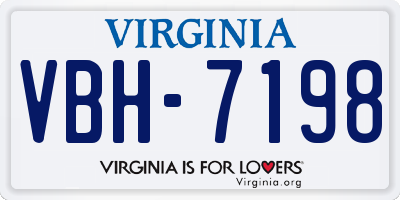 VA license plate VBH7198
