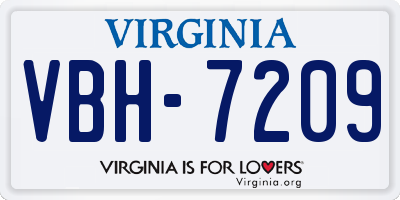 VA license plate VBH7209