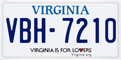 VA license plate VBH7210