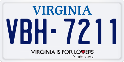VA license plate VBH7211
