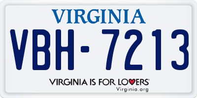 VA license plate VBH7213