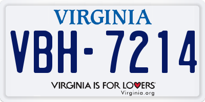 VA license plate VBH7214