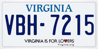 VA license plate VBH7215