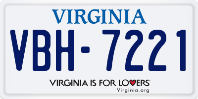 VA license plate VBH7221