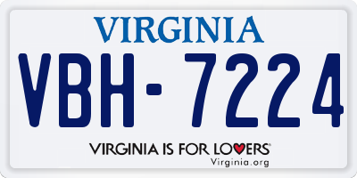 VA license plate VBH7224