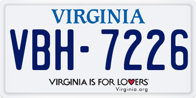 VA license plate VBH7226