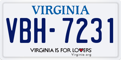 VA license plate VBH7231