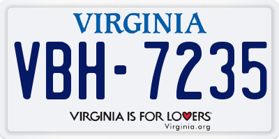 VA license plate VBH7235