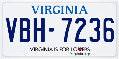 VA license plate VBH7236
