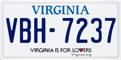 VA license plate VBH7237