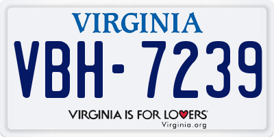 VA license plate VBH7239