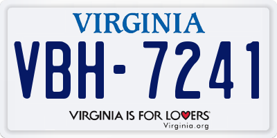 VA license plate VBH7241