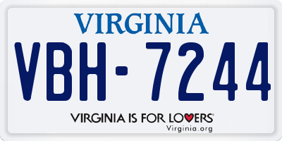 VA license plate VBH7244