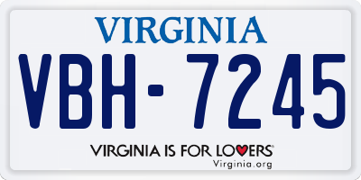 VA license plate VBH7245