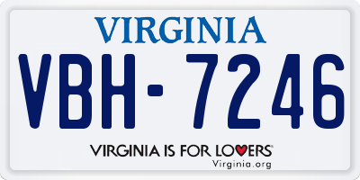 VA license plate VBH7246