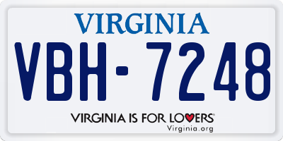 VA license plate VBH7248