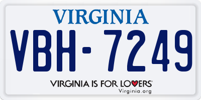 VA license plate VBH7249