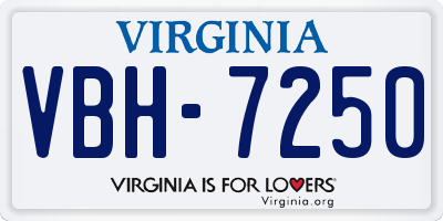 VA license plate VBH7250